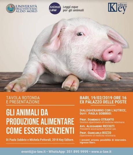 Tavola rotonda e presentazione: "Gli animali da produzione alimentare come esseri senzienti: considerazioni giuridiche e veterinarie"