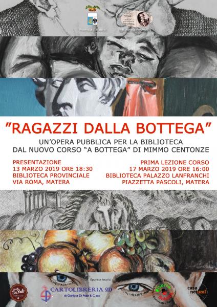 "Ragazzi dalla Bottega", un'opera pubblica per la Biblioteca Provinciale. Realizzata dai ragazzi del corso "A Bottega" di Mimmo Centonze.