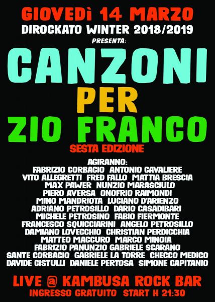 Canzoni per Zio Franco - Sesta Edizione | Dirockato Winter 2019