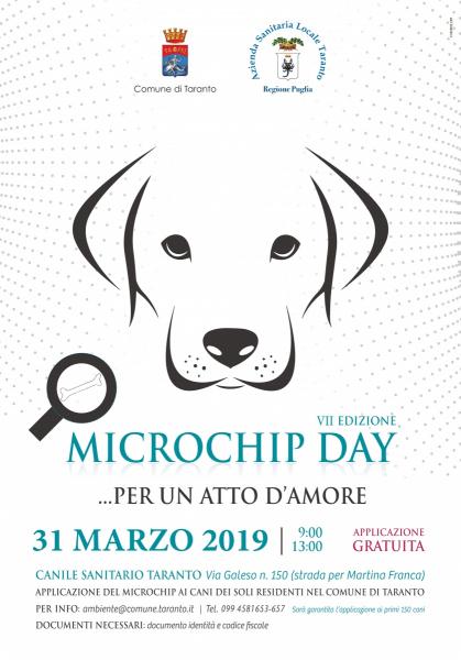 MicrochipDay - giornata di applicazione gratuita del microchip ai cani dei residenti nel Comune di Taranto