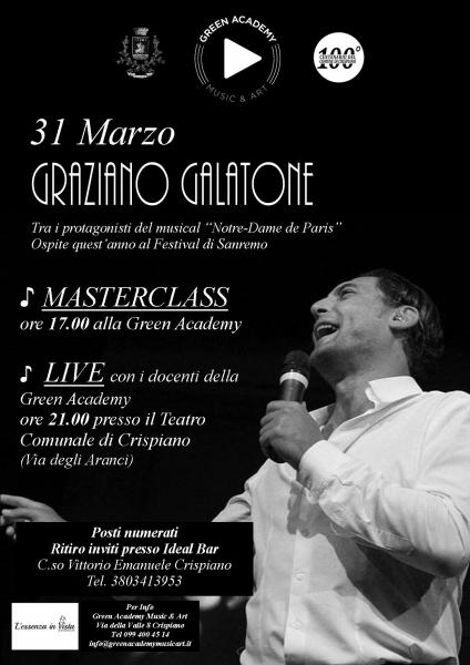 Masterclass e concerto con Graziano Galatone, ospite d’onore per il Centenario del Comune di Crispiano