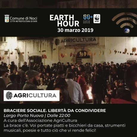 Earth Hour 2019. BRACIERE SOCIALE. LIBERTÀ DA CONDIVIDERE