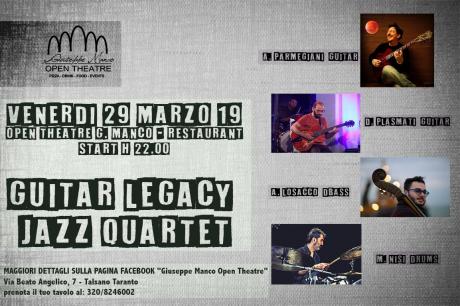 29 marzo: Guitar Legacy Jazz Quartet al Teatro Art Club Restaurant and Pizza