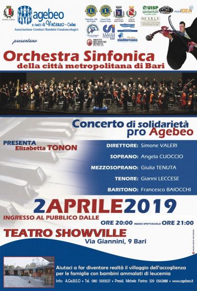 Concerto  di Solidarietà Orchestra Sinfonica Metropolitana pro AGEBEO