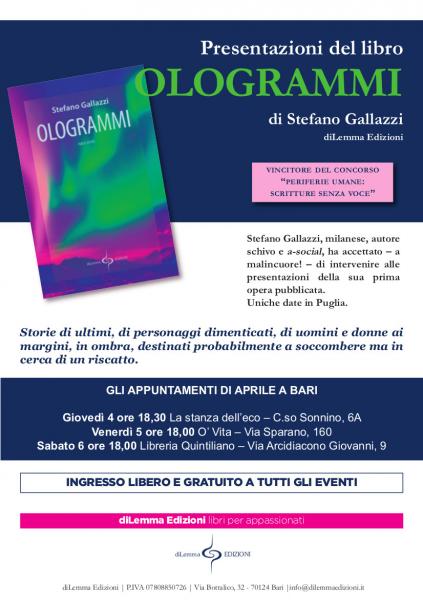 Presentazione di "Ologrammi", di Stefano Gallazzi, l'autore a-social