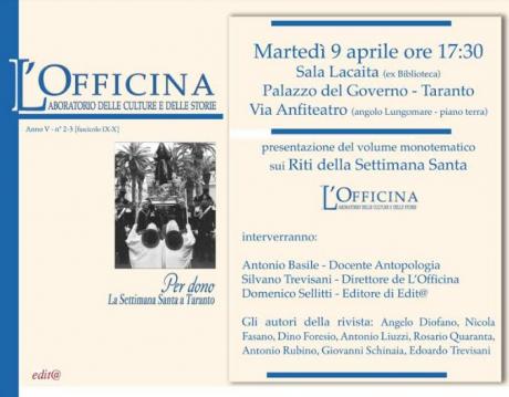 Presentazione del libro "Per dono. La Settimana Santa a Taranto"