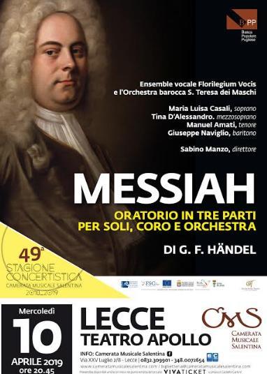 Il Messiah di Händel al Teatro Apollo di Lecce