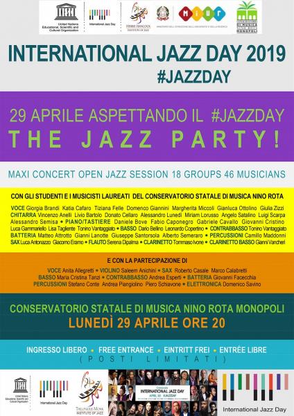 THE JAZZ PARTY! Maxi Concert, aspettando il Jazz Day 2019
