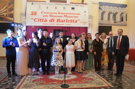 DA CIRCA 60 NAZIONI AL 29° CONCORSO INTERNAZIONALE PER GIOVANI MUSICISTI "CITTA' DI BARLETTA" Nuovo grandioso successo per l'Associazione Cultura e Musica "G.Curci"