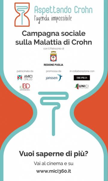 “ASPETTANDO CROHN. L’AGENDA IMPOSSIBILE” Arriva in Puglia la campagna sociale per sensibilizzare l’opinione pubblica sulla malattia di Crohn