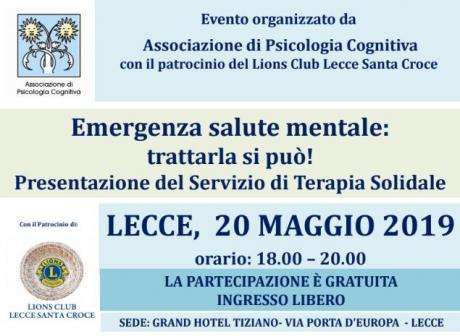 Emergenza Salute Mentale: trattarla si può!