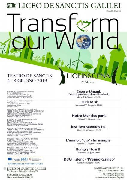Liceinscena ‘Transform Our World’ De Sanctis Galilei