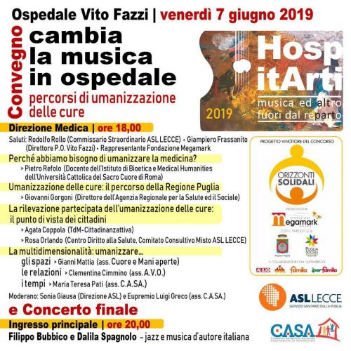 “Cambia la musica in ospedale – Percorsi di umanizzazione delle cure”, convegno nell'Ospedale "Vito Fazzi" di Lecce