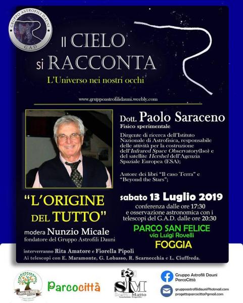L'origine del Tutto con Paolo Saraceno