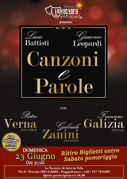 " Canzoni  e  Parole"  di Lucio Battisti e Giacomo Leopardi