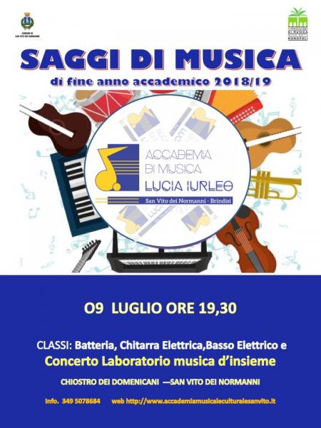 SAGGIO DI MUSICA - BATTERIA , CHITARRA E BASSO ELETTRICO- CONCERTO DEL LABORATORIO DI MUSICA D'INSIEME