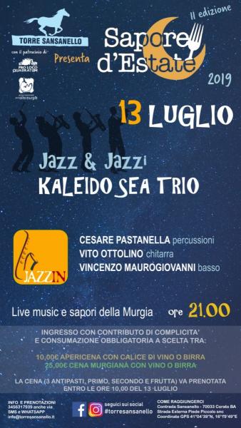 Jazz & Jazzi con KALEIDO SEA - Live music & Sapori della Murgia