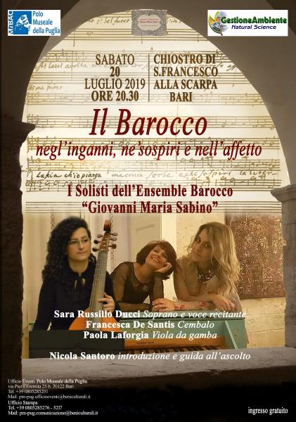 “Il Barocco negl’inganni, ne’ sospiri e nell’affetto” - concerto dell’ensemble barocco “Giovanni Maria Sabino”