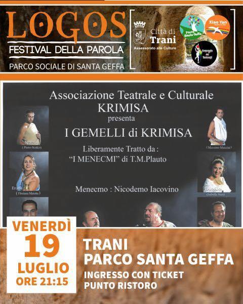 Teatro tra gli ulivi, a Santa Geffa lo spettacolo "I Gemelli di Krimisa"