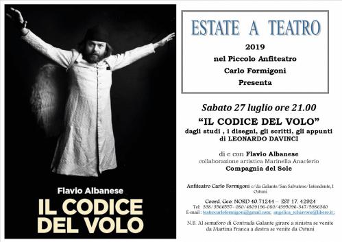 “Il codice del volo”  - spettacolo teatrale con Flavio Albanese