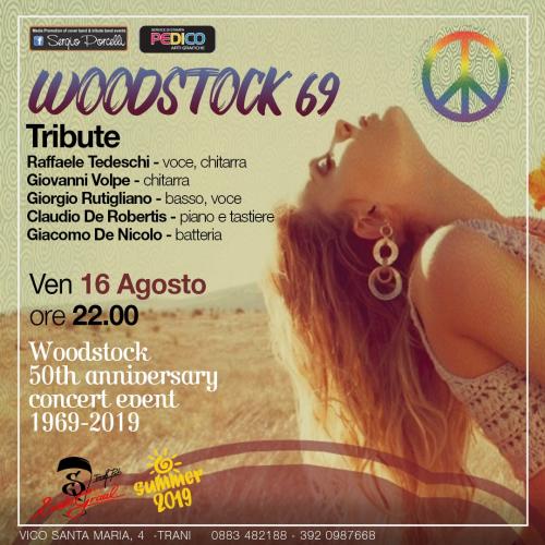 Woodstock 50th anniversary concert event tribute a Trani