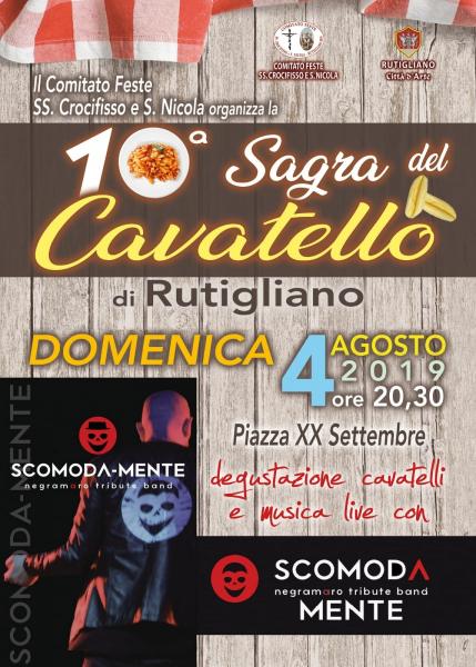 10^ Sagra del CAVATELLO di Rutigliano con SCOMODA-MENTE Negramaro Tribute Band in concerto