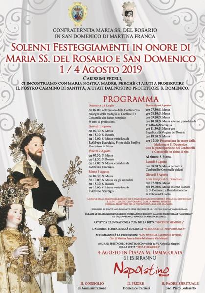 Festeggiamenti in onore di San Domenico e della Vergine del Rosario e musica napoletana con i "Napolatino"