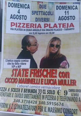 Grandissimo spettacolo comico in Pizzeria di Marinelli