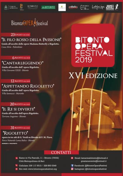 Bitonto Opera Festival 2019, oggi a Bitonto “Cantar leggendo”