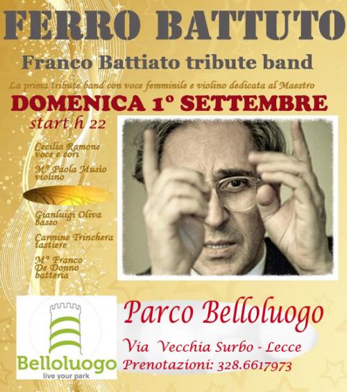 Live dei Ferro Battuto, Franco Battiato Tribute Band, al Parco di Belloluogo, Lecce