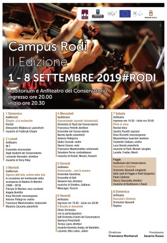 Conservatorio Giordano: ecco la seconda edizione del Campus Rodi
