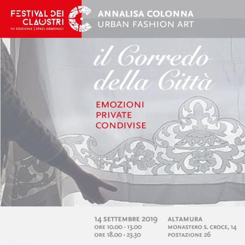 Annalisa Colonna | Stilista personale, presenta le sue iniziative per la collettività al Festival Dei Claustri di Altamura