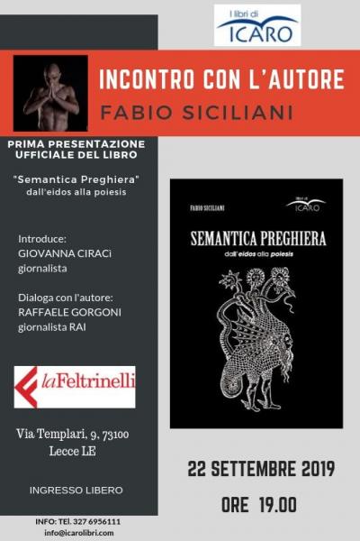 Presentazione del libro “Semantica preghiera” di Fabio Siciliani