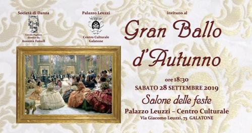 Gran Ballo d'Autunno sabato 28 settembre a Palazzo Leuzzi, Galatone.
