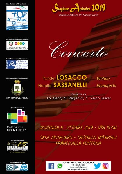 Concerto - Paride LOSACCO (Violino), Fiorella SASSANELLI (Pianoforte)