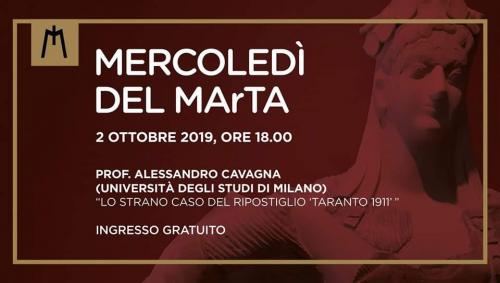 MERCOLEDÌ DEL MArTA Conferenza Lo strano caso del ripostiglio “Taranto 1911”
