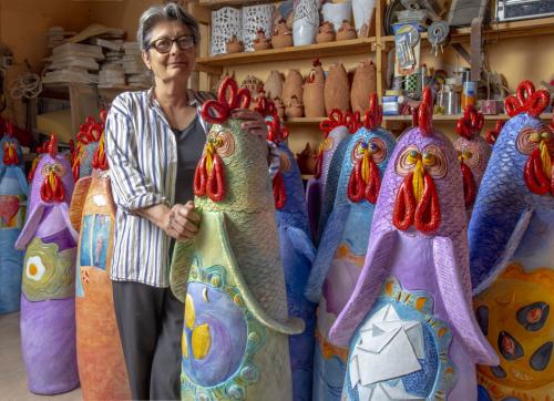 Inaugurazione 100 galline tra i Sassi di Matera. Installazione di Francesca Pastore