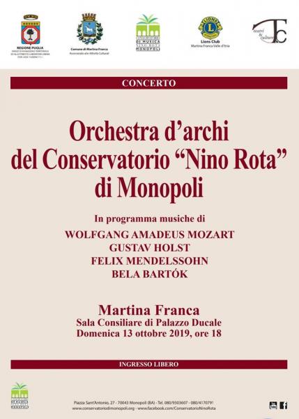 Concerto dell’Orchestra d'archi del Conservatorio "Nino Rota" di Monopoli