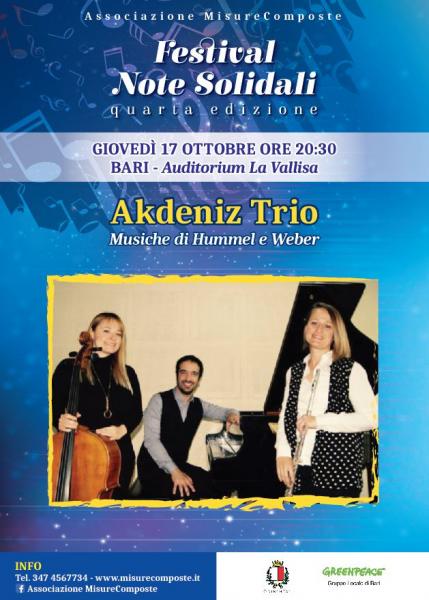 Akdeniz Trio per Festival Note Solidali e Greenpeace