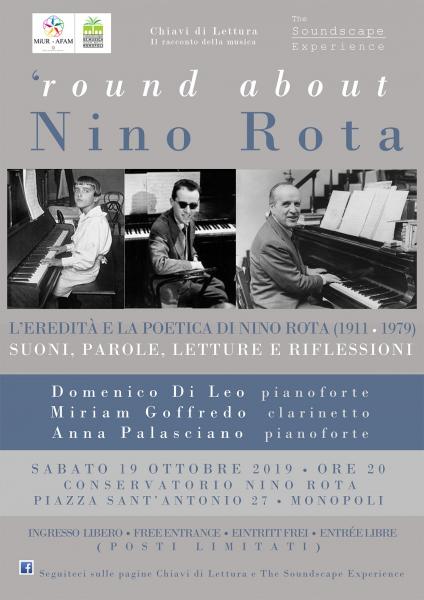 ‘Round About  Nino Rota / L’eredità e la poetica di Nino Rota (1911 -1979). Suoni, parole, letture e riflessioni