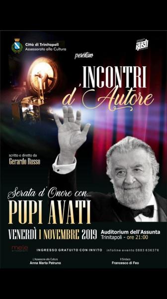 Serata d'onore con Pupi Avati: Trinitapoli al centro della cultura cinematografica italiana