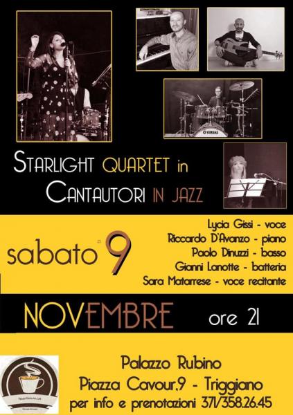 Starlight in quartet Cantautori in jazz