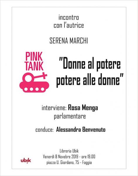 Presentazione del libro Pink Tank di Serena Marchi