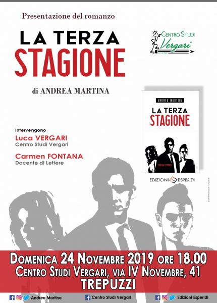 Andrea Martina racconta "La Terza Stagione" (Ed. Esperidi)