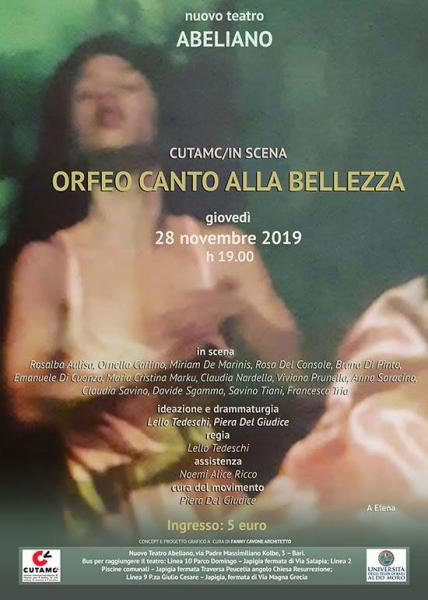 Orfeo Canto della Bellezza, in scena a Bari