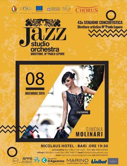 Simona Molinari in concerto con la Jazz Studio Orchestra a Bari