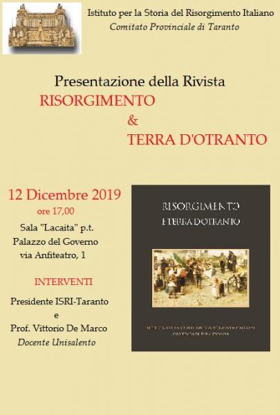 Presentazione rivista "Risorgimento & Terra d'Otranto"