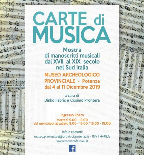 "Carte di Musica", mostra di manoscritti e stampe musicali