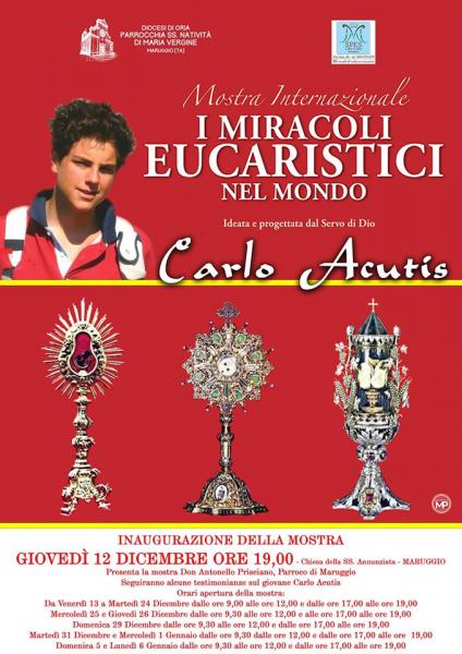 Inaugurazione della mostra internazionale "I MIRACOLI EUCARISTICI NEL MONDO" di Carlo Acutis