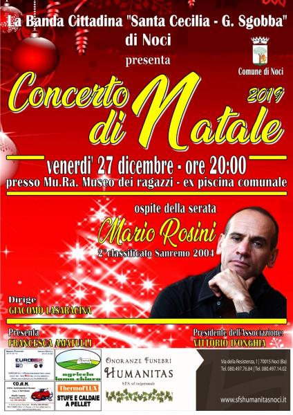 Concerto di Natale Banda Cittadina "S. Cecilia-G. Sgobba" di Noci con Mario Rosini